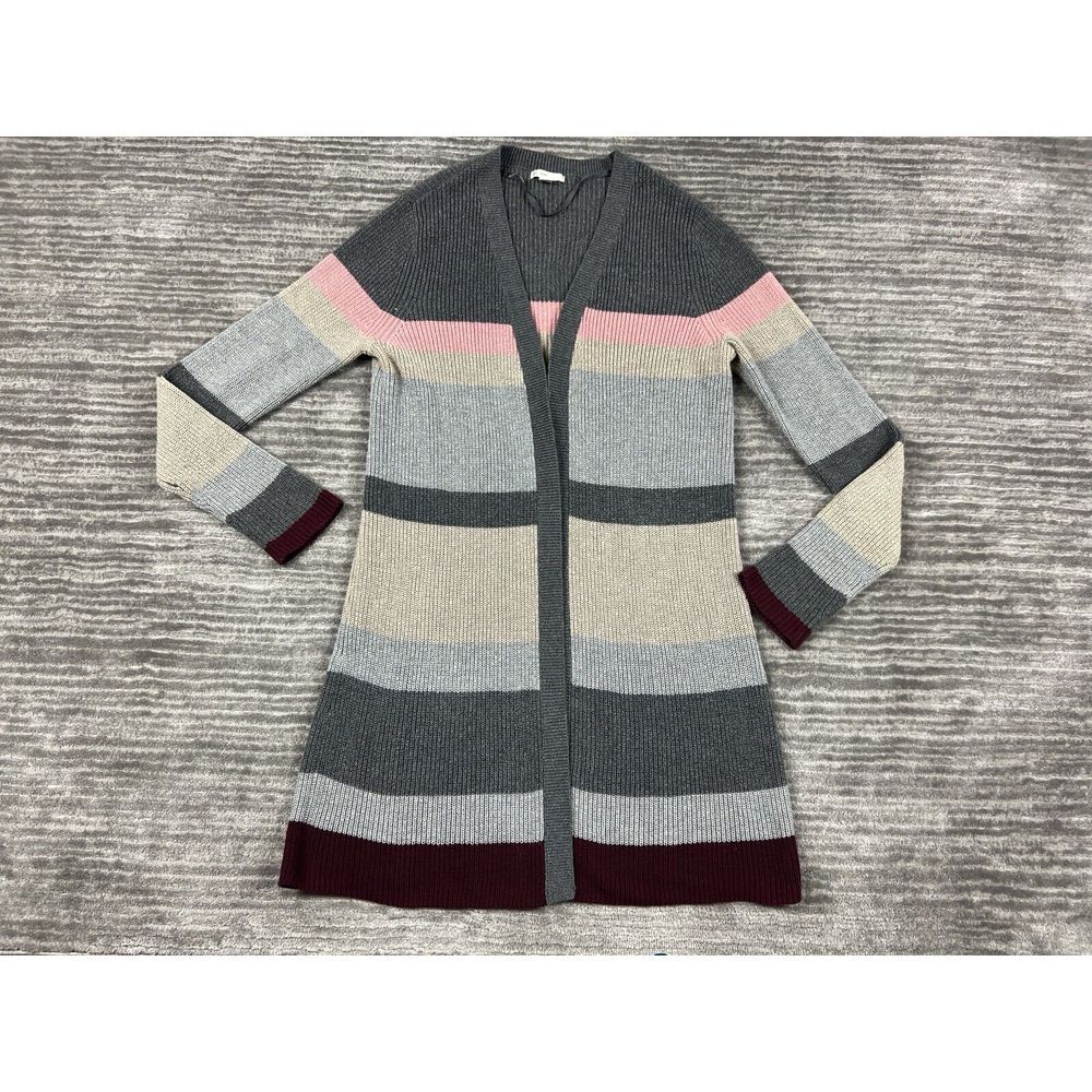 Cato Est 1946 Sweater Womens Small Multicolor Striped Cardigan Openโ Front